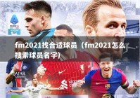 fm2021找合适球员（fm2021怎么搜索球员名字）
