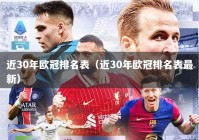 近30年欧冠排名表（近30年欧冠排名表最新）